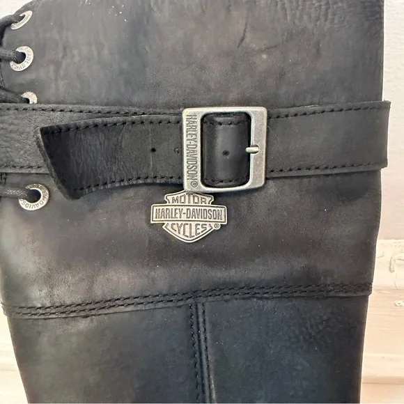 Harley-Davidson Women’s Black Leather Kirtland Riding Boots Size 7 - Picture 8 of 10